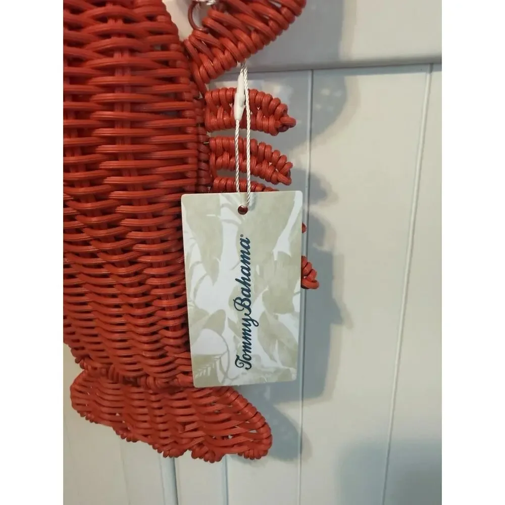 Tommy Bahama Lobster Crossbody Wicker Rattan Viral Purse Matte Red Style AZ0017